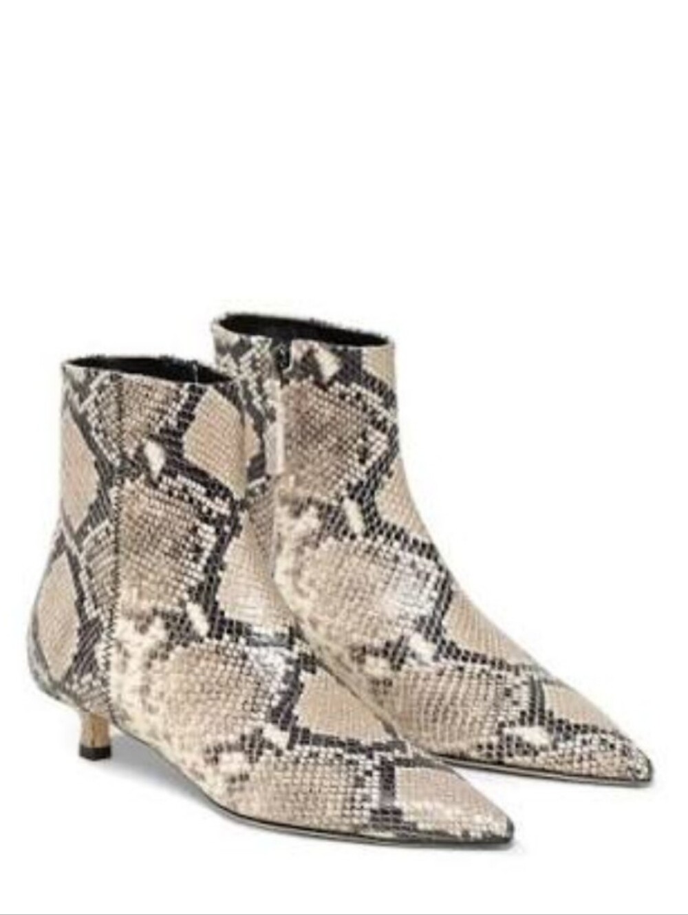 NWT M. gemi The Veronica Kitten Heel Multi Python Print Booties